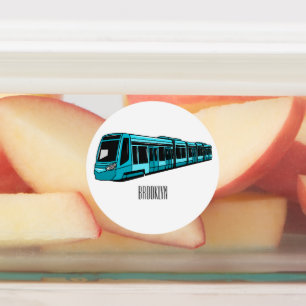 Etiquetas Ilustração de desenho animado de locomotiva elétri