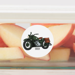 Etiquetas Ilustração de desenho animado de motocicleta milit