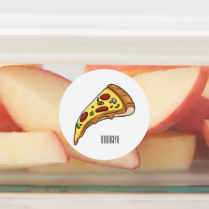 Etiquetas Ilustração de desenho animado de pizza