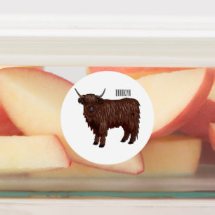 Etiquetas Ilustração de desenho animado de vaca em terras al