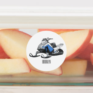 Etiquetas Ilustração de desenho animado Snowmobile