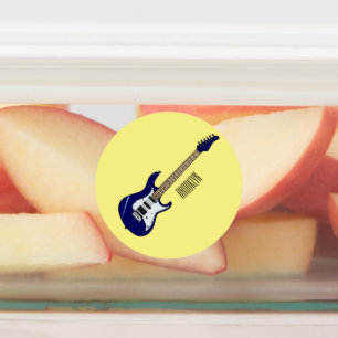 Etiquetas Ilustração de desenho de guitarra elétrica