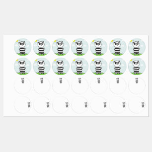 Etiquetas Ilustração de Panda Fofo