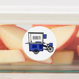 Etiquetas ilustração do desenho do carrinho de comida