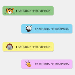 Etiquetas Ilustrações de Animais Safari Escolar Personalizad