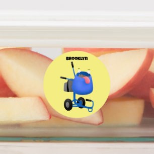 Etiquetas Imagem de desenho animado de misturador azul engra