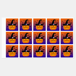 Etiquetas Infantis Halloween Pumpkin Jack o’ Lantern Withat