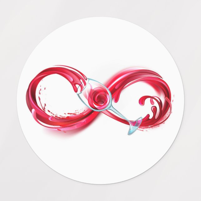 Etiquetas Infinidade com vinho tinto (Design 1)