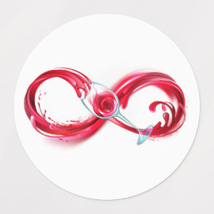 Etiquetas Infinidade com vinho tinto