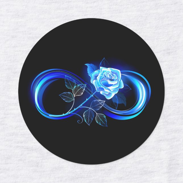 Etiquetas Infinito brilhante com rosa azul (Design 1)