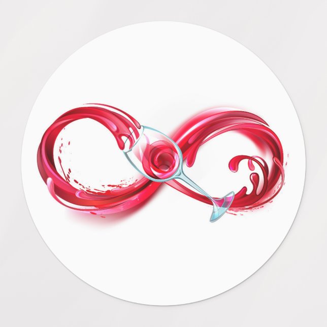 Etiquetas Infinito com Vinho Tinto (Design 1)