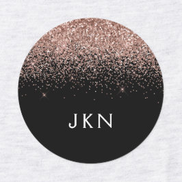 Etiquetas Iniciais do Monograma da Lente Rosa Luminosa Doura