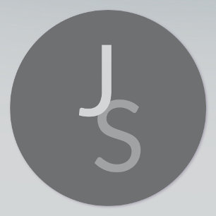 Etiquetas Iniciais Monogramas Sobrepostos Modernos   Cinza