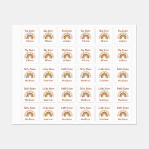 Etiquetas Irmã Irmã Grande Boho Arco-Íris Personalizada