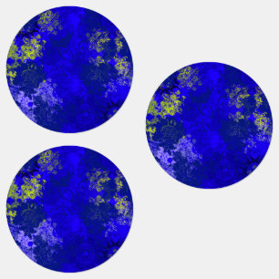 Etiquetas Japanese floral blue patterns