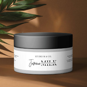 Etiquetas Jar de produto corporal preto e branco mínimo de 4