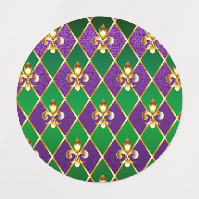 Etiquetas Jewelry Background Mardi Gras (Design 1)