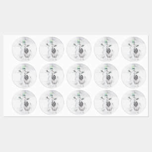 Etiquetas Keeshond Christmas Snowman Pinting Art