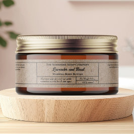 Etiquetas Kraft paper body butter cosmetics jar 1" x 7.25"