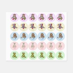 Etiquetas Kuscheltiere De diferentes cores