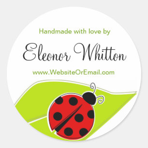 Etiquetas Ladybug para itens feitos à mão