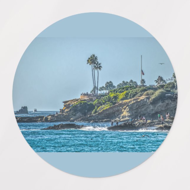 Etiquetas Laguna Beach Adhesive Circle (Design 2)