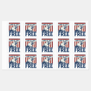 Etiquetas Land of the Free - Vintage USA Eagle Graphic