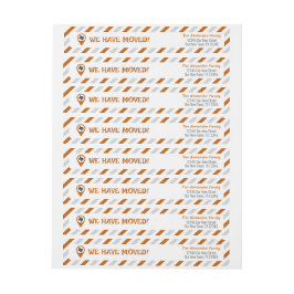 Etiquetas Laranja Queimado, Movimentamos Movimento Striped