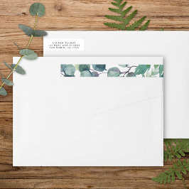 Etiquetas Leafy Watercolor Botanical Wedding Return Address