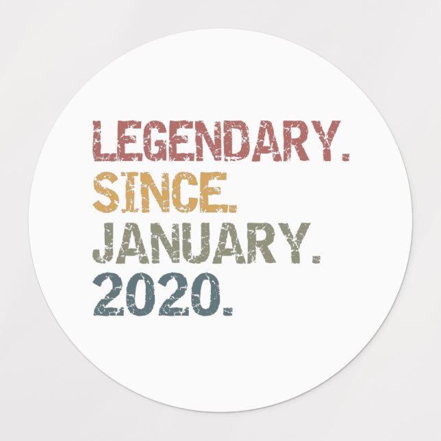 Etiquetas Legendário desde janeiro de 2020 (Design 3)