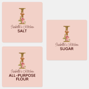 Etiquetas Letra de Nome Personalizado I Dourado Rosa Cor-de-