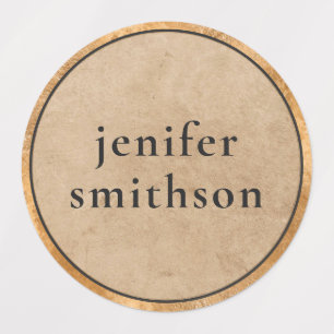 Etiquetas Letra Retro Classy Luxury Unisex Adicione Seu Nome