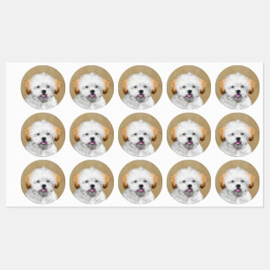 Etiquetas Lhasa Apso Puppy Painting - Arte De Cachorro Origi