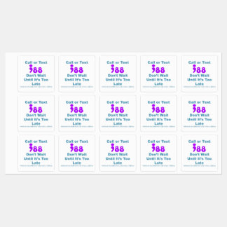 Etiquetas Ligue ou Texto 988 Não espere