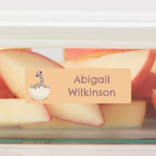 Etiquetas Lindo avestruz bebê chocando cartoon personalizado