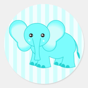 Etiquetas listradas do elefante bonito do bebê