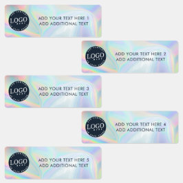 Etiquetas Logotipo comercial e holografia de texto personali