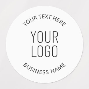 Etiquetas Logotipo da sua empresa e mensagem personalizável
