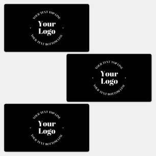 Etiquetas Logotipo da sua empresa e Modelo de texto personal