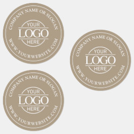 Etiquetas Logotipo de empresa Elegante simples bege Elegante