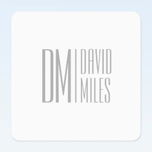 Etiquetas Logotipo de nomes e inicializações de Cinzas mínim