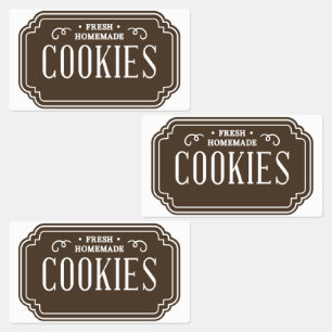 Etiquetas Logotipo de Padaria de Biscoitos com Filigrana Vin