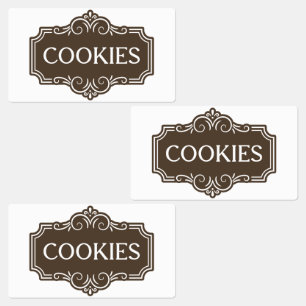 Etiquetas Logotipo de Padaria de Biscoitos com Filigrana Vin