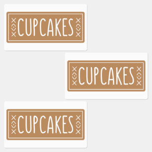 Etiquetas Logotipo de Padaria de Cupcakes Vintage
