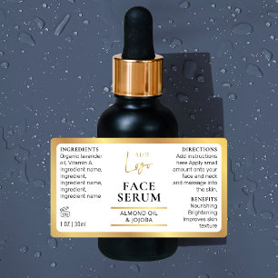 Etiquetas Logotipo Dourado Lux 1 OZ 30 ml Cosmético Frasco à