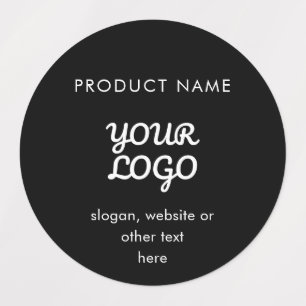 Etiquetas Logotipo e Texto Modernos Impermeáveis Preto e B