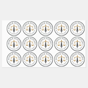 Etiquetas Logotipo Moderno de Notário Móvel Carimbo Cinza Do