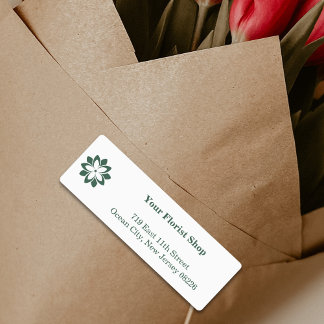 Etiquetas Loja de Florista Minimalista Produto Branco & Verd