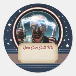 Etiquetas loucas do nome de etiqueta do cientista