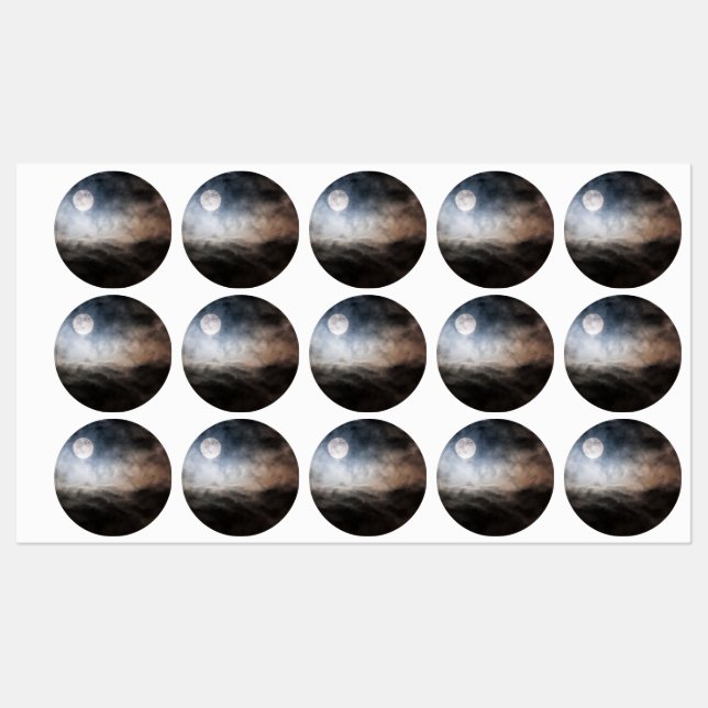 Etiquetas Lua cheio (Folha)